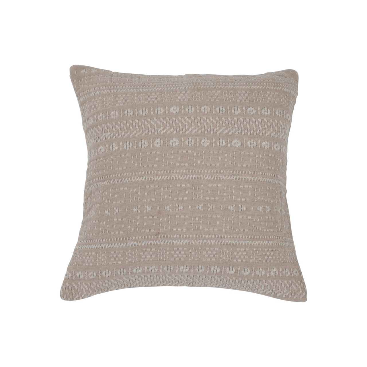 Hello Honey® Cream Embroidered Woven Cotton Pillow